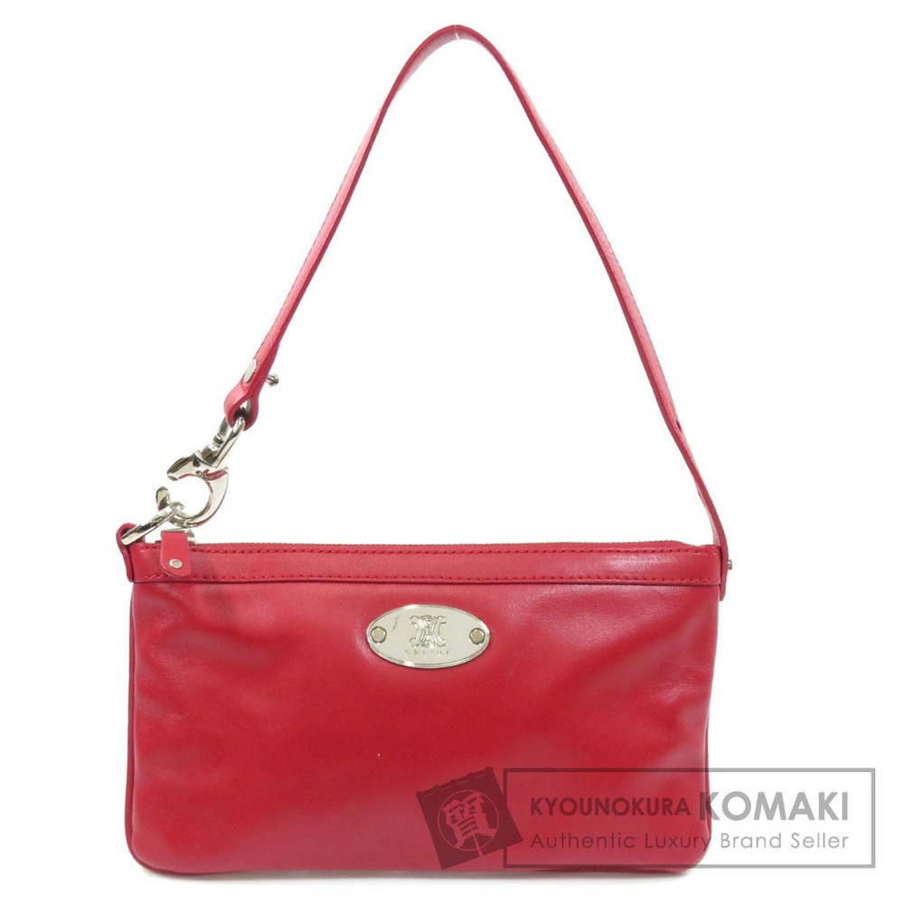 Celine logo handbag leather Shoulder Bag Red